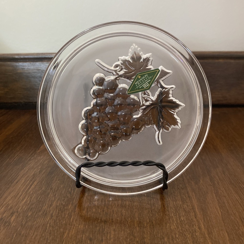 Shannon Crystal Wine Bottle Coaster Grapes 24% Lead Crystal Made In  Poland